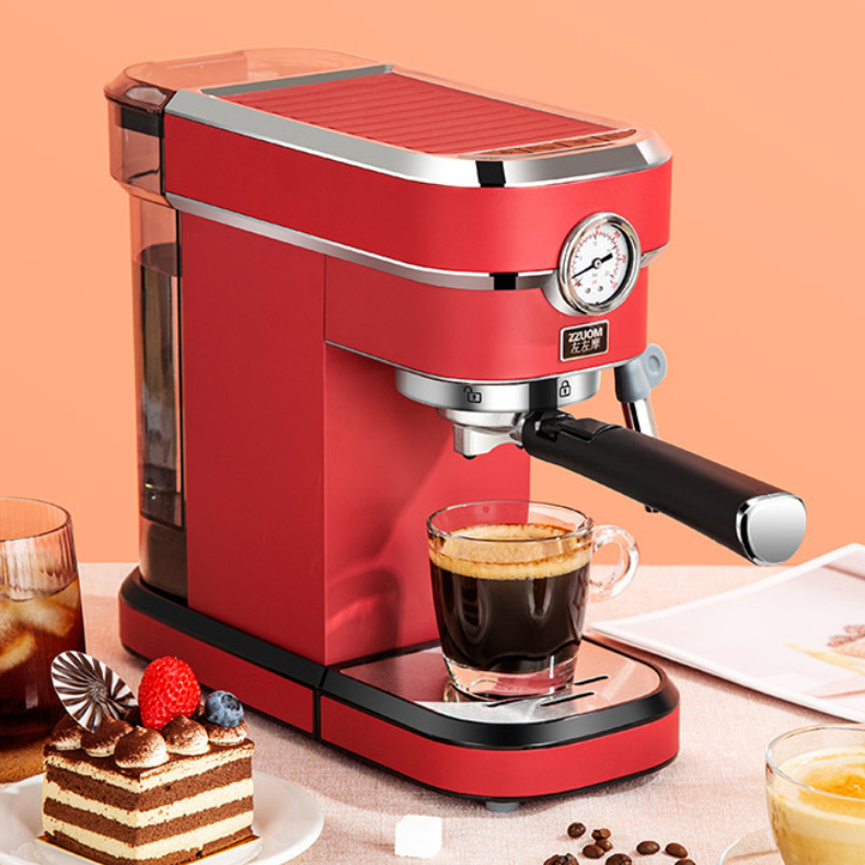 Black / Red Stainless Steel 15Bar Espresso Coffee Machine