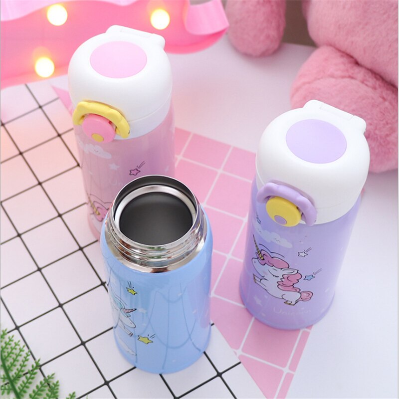 Travel Coffee Thermos with Unicorn Print