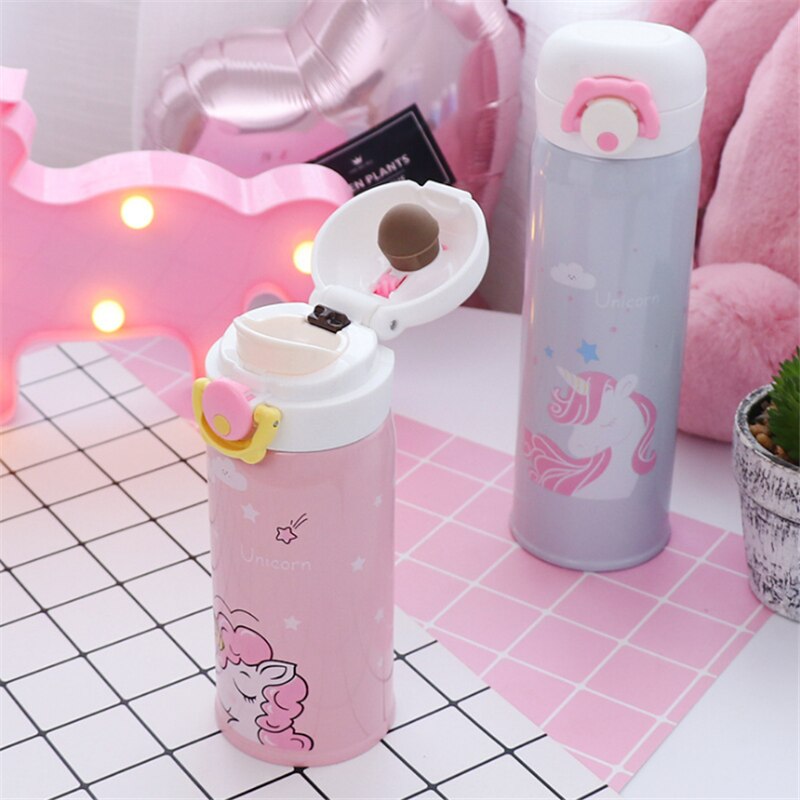 Travel Coffee Thermos with Unicorn Print