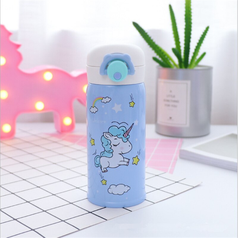 Travel Coffee Thermos with Unicorn Print