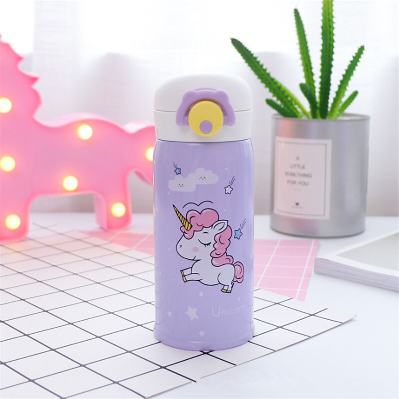 Travel Coffee Thermos with Unicorn Print