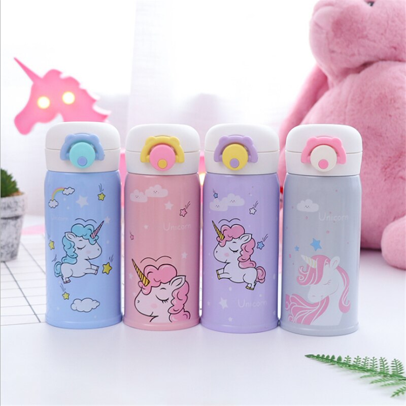 Travel Coffee Thermos with Unicorn Print