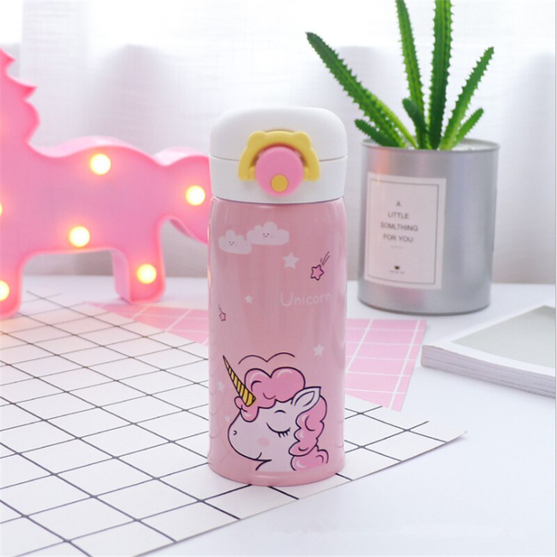 Travel Coffee Thermos with Unicorn Print