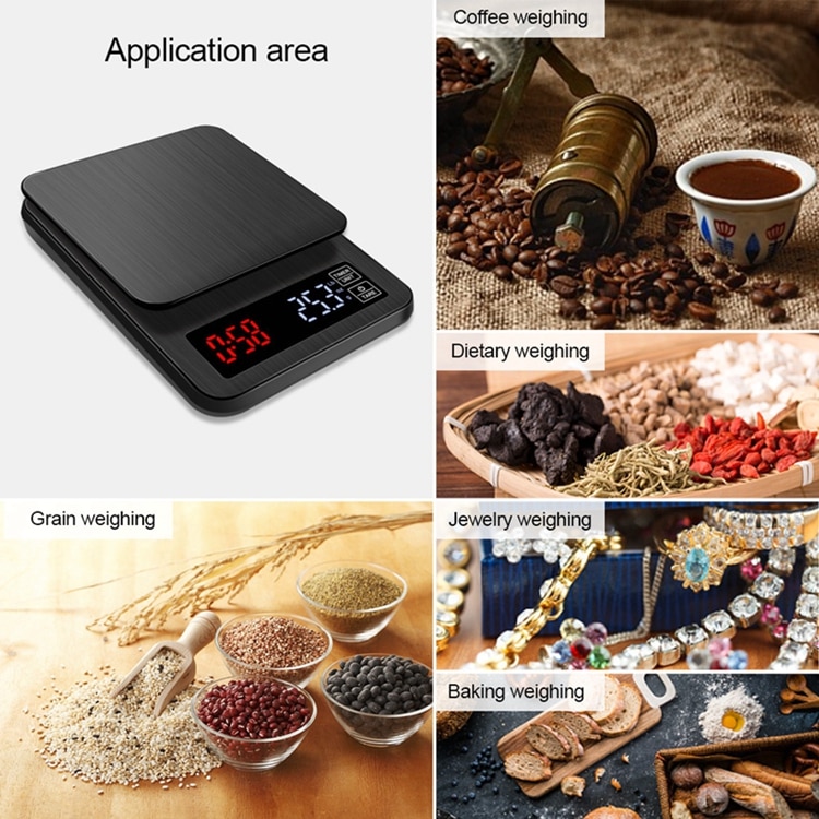 LCD Digital Electronic Drip Coffee Scale with Timer